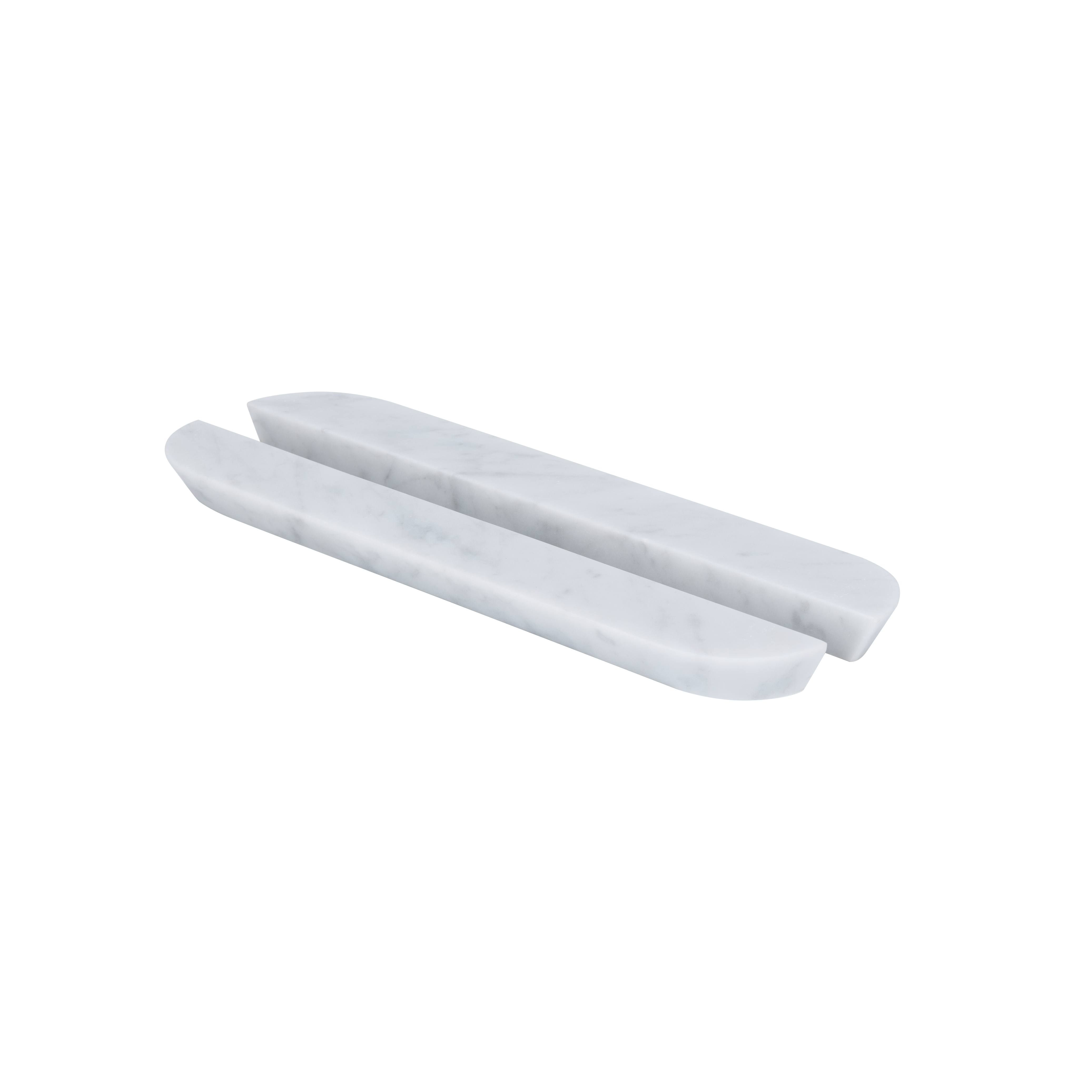 17591-Pedra-Curve-Cabinetry-Pull-320mm(Pair) Side Carrara-Marble