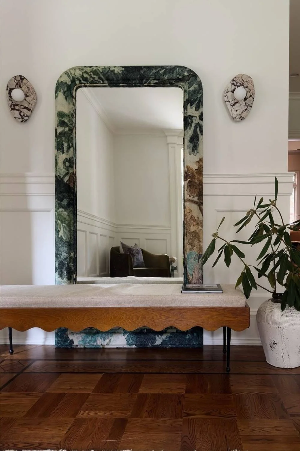 Entryway Decor Ideas Marble Mirror