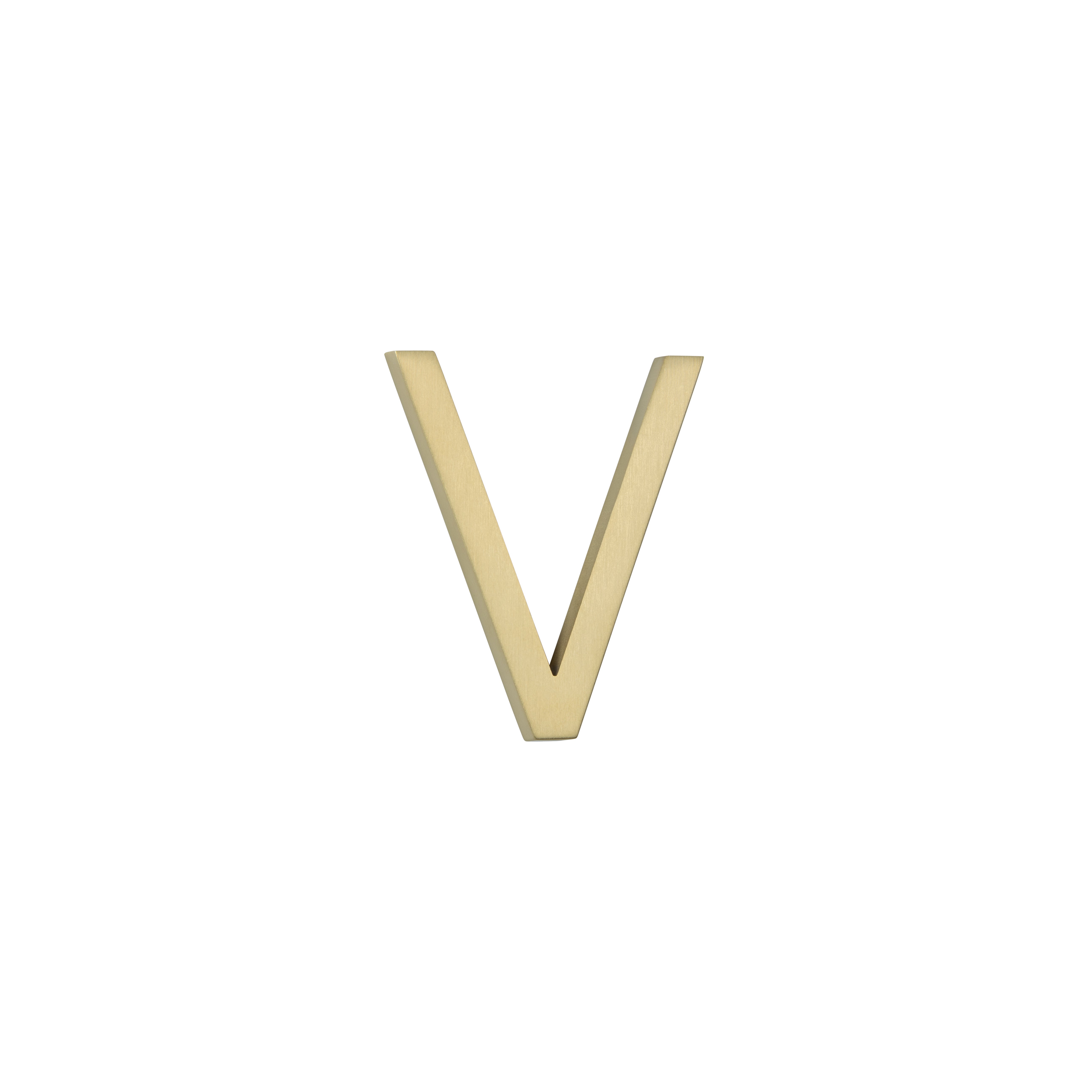 V Letter - 60mm - Brushed Brass