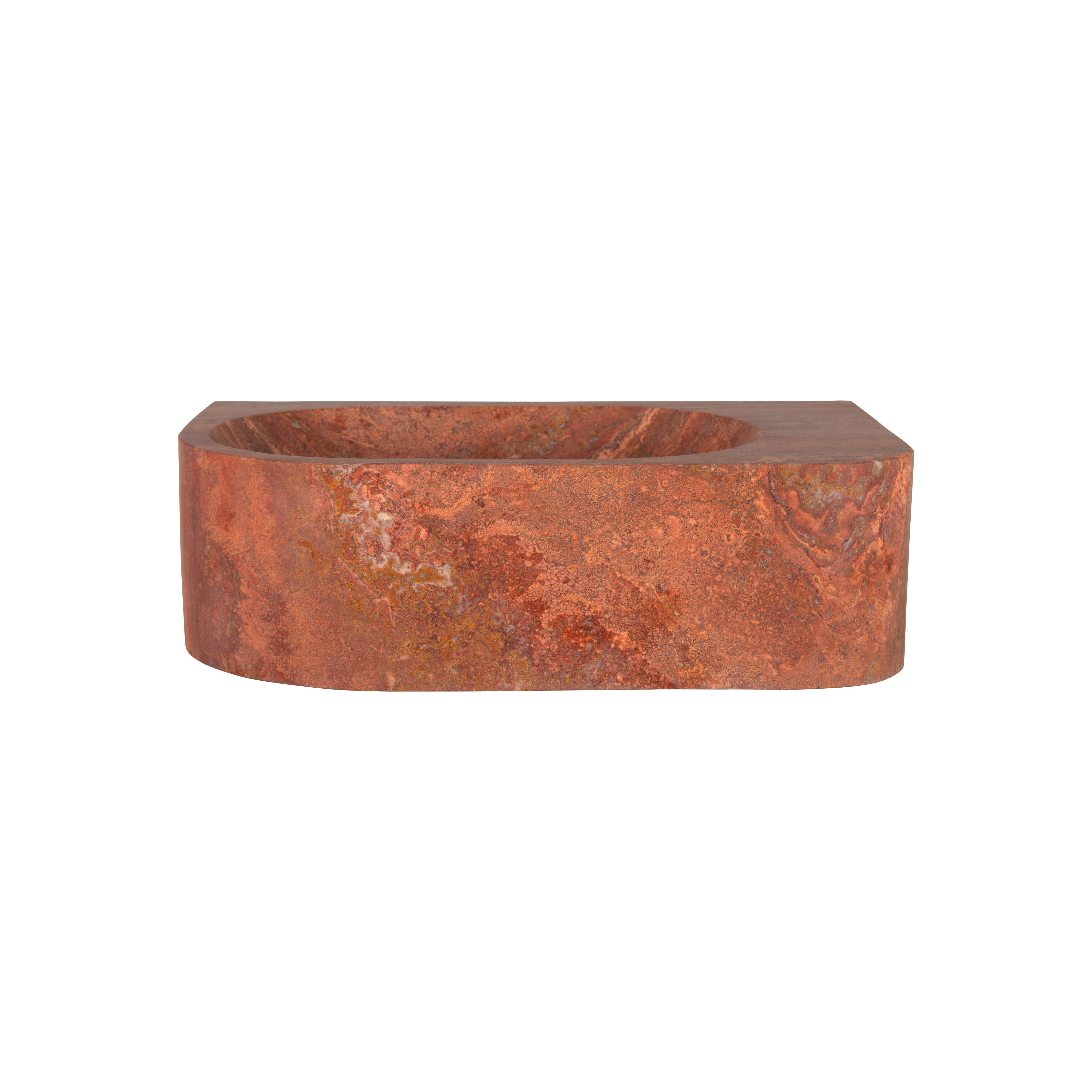 Pedra WallMounted Basin 400mm RedTrav Front 1