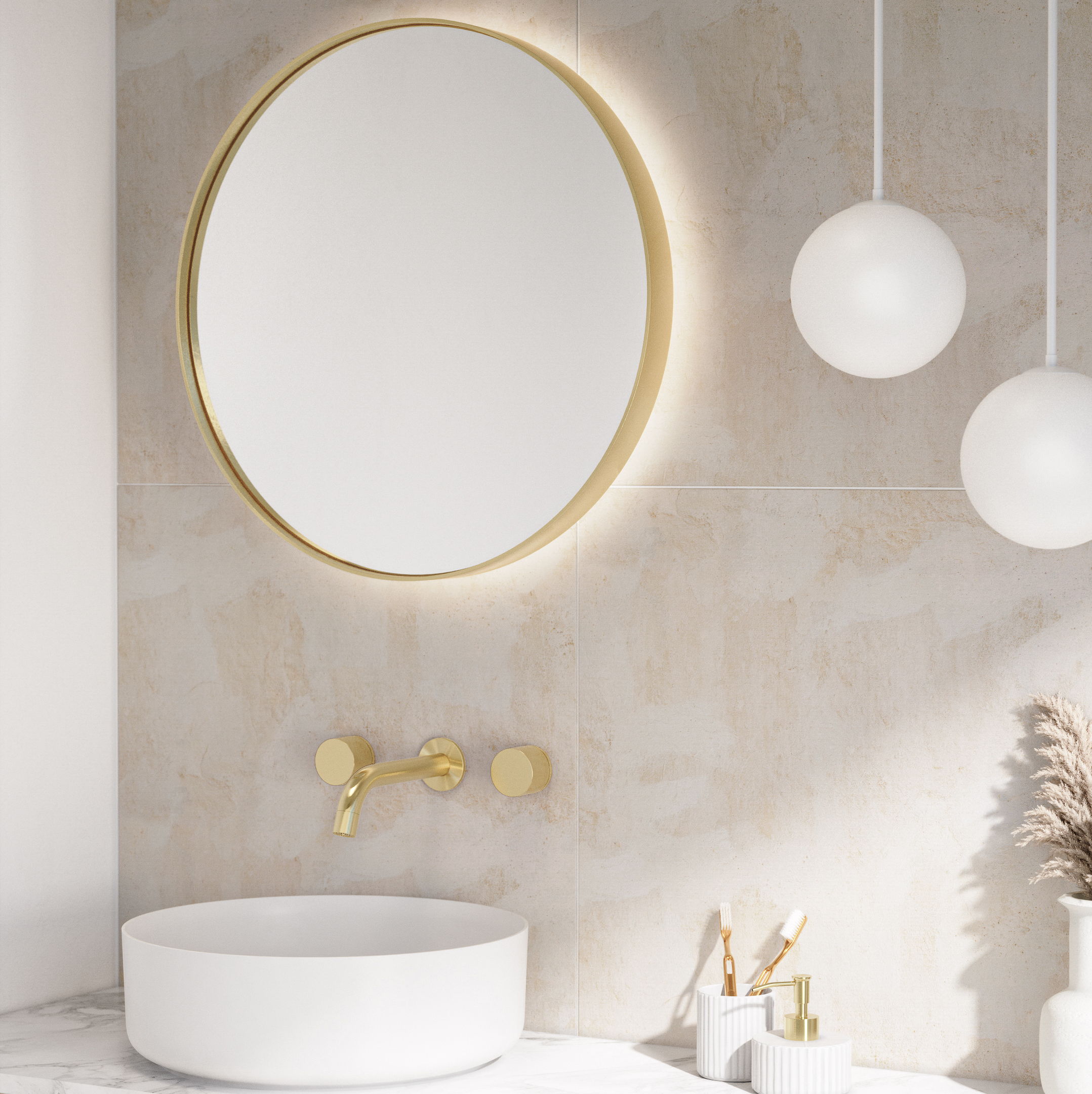 Saanti Handmade Led Mirror 600mm BB side