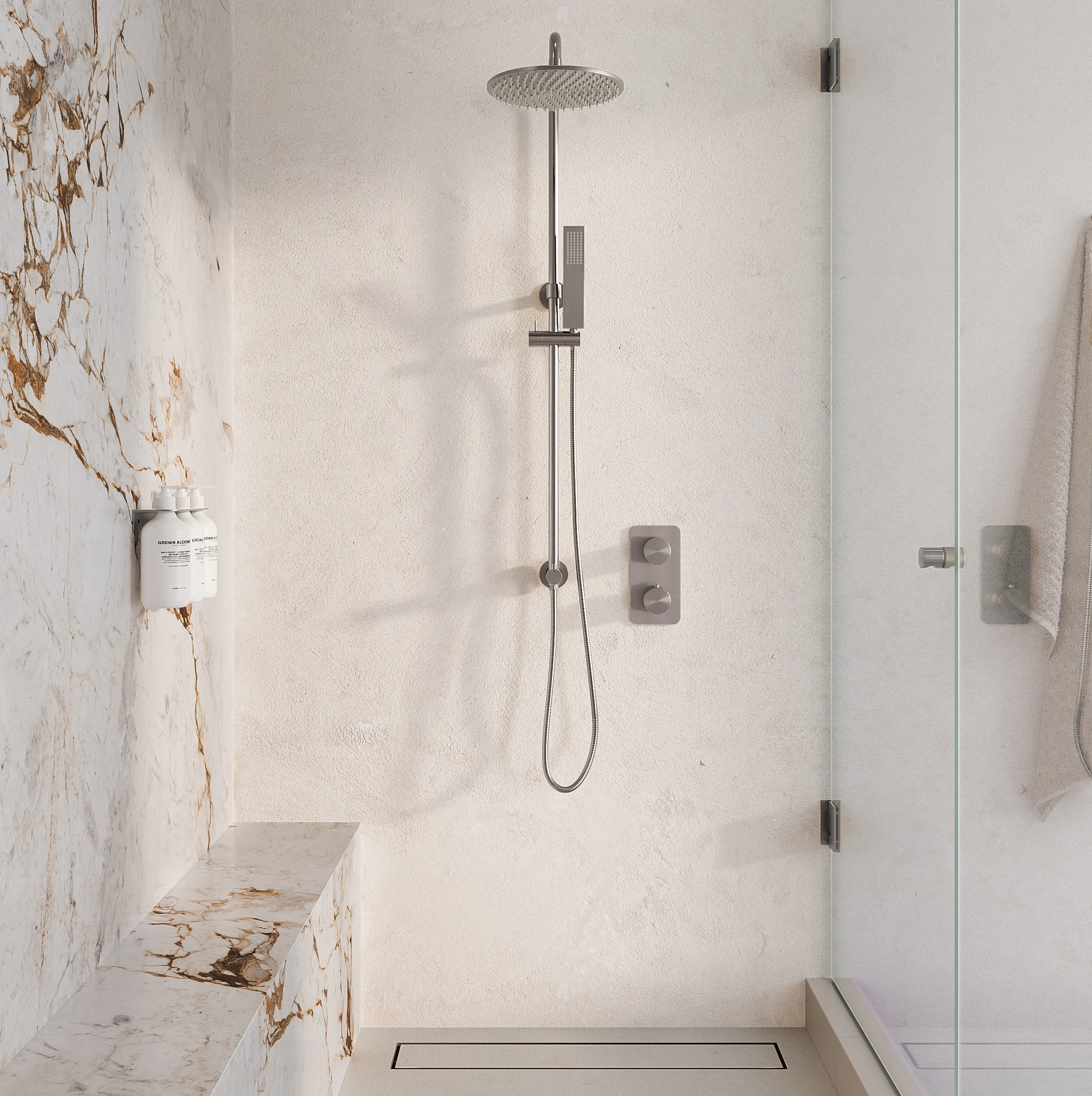 Milani Thermostatic Shower Mixers Insetting HiRes View01 BN
