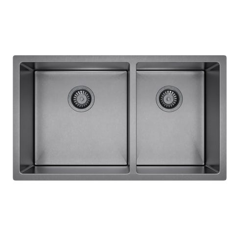 Vita Double Kitchen Sink 760mm - Antique Steel