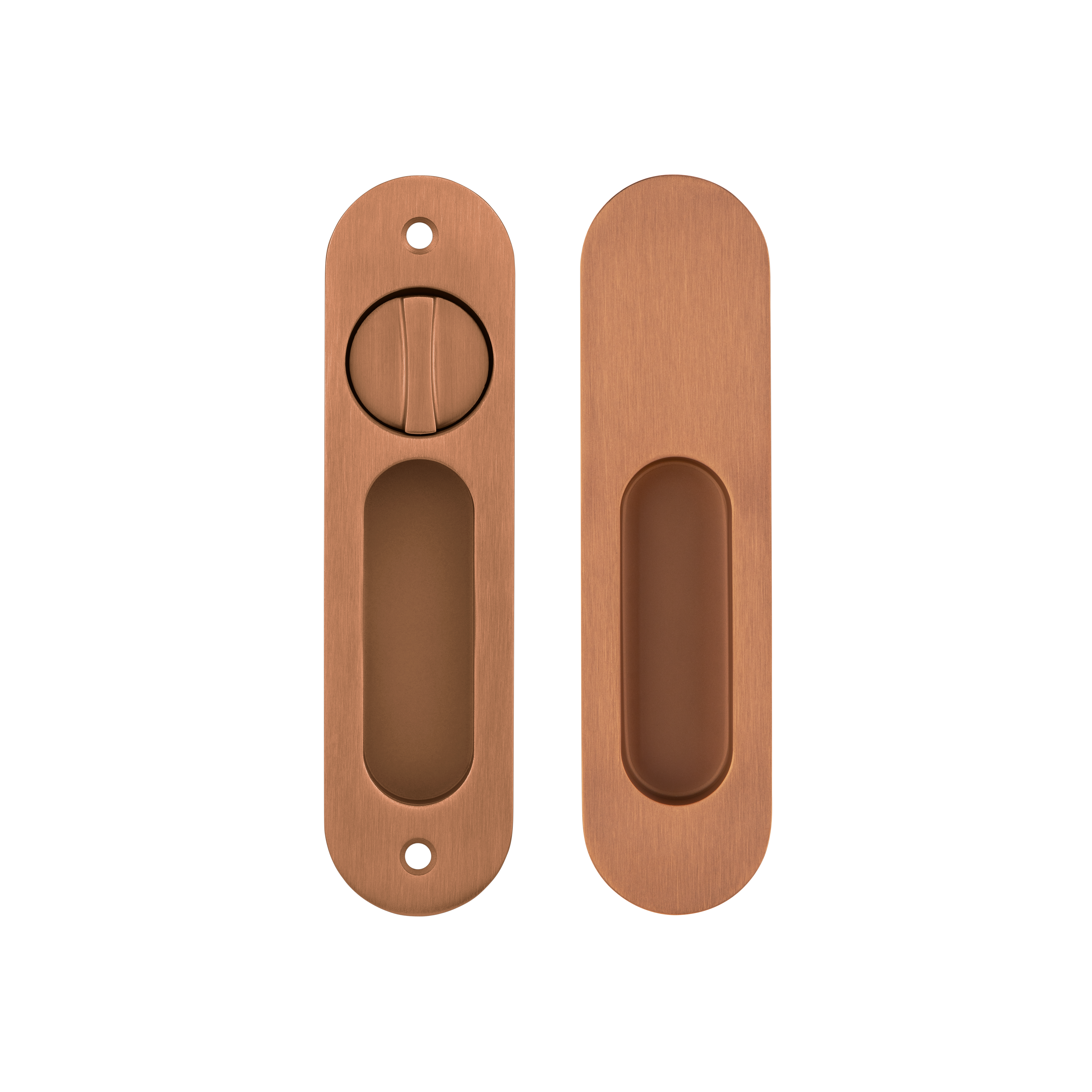 Leroy Sliding Double Door Privacy Set - Brushed Copper