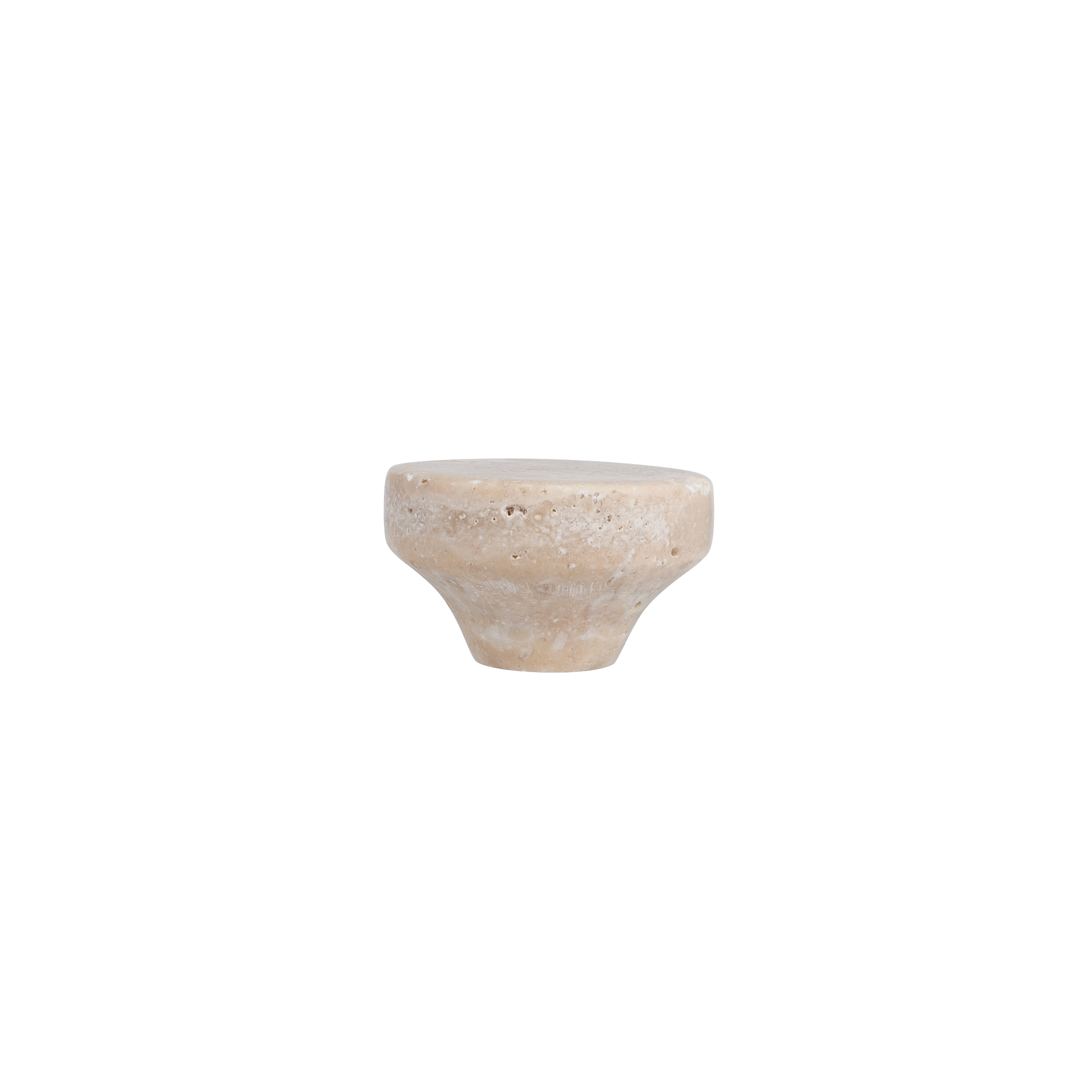 17606-Pedra-Large-Knob-30mm Front Beige-Travertine-1