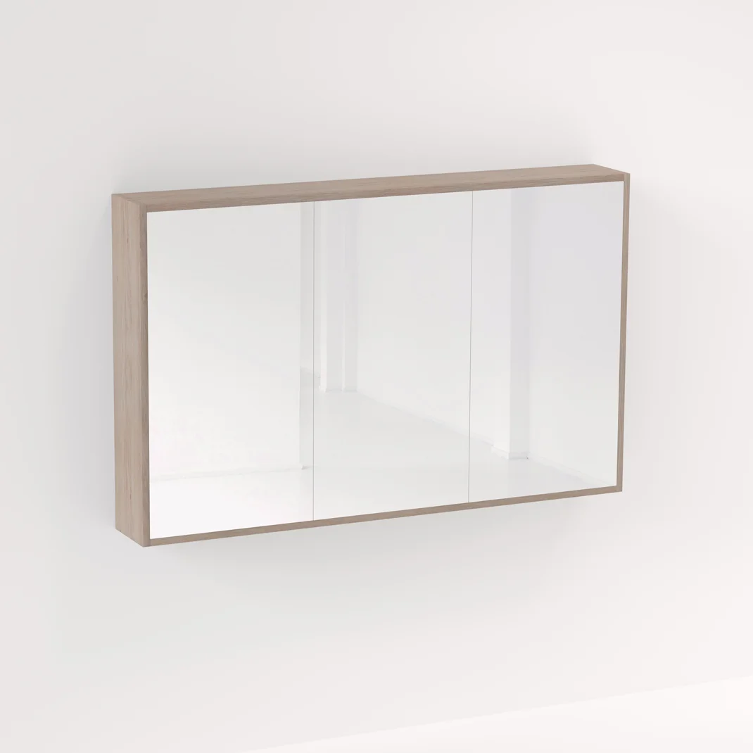 Myra 3 Door Mirror Cabinet 1278mm - Pure Oak - Feature