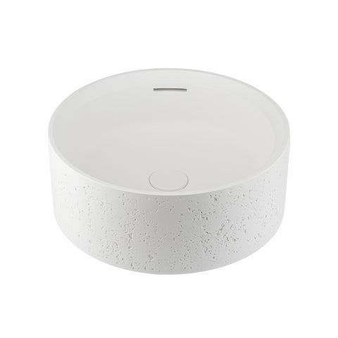Atelis Concrete Basin - Matte White (Overflow)