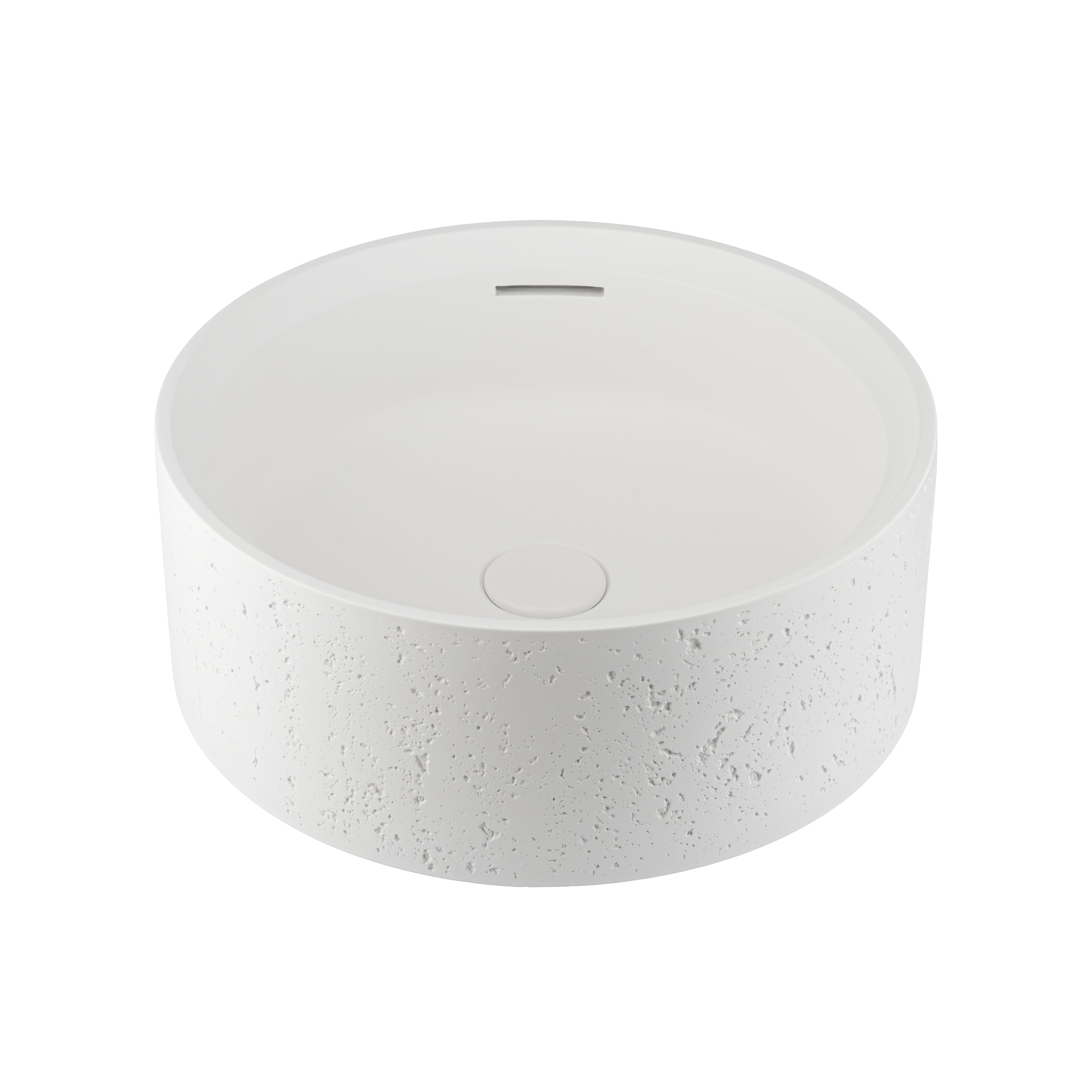Atelis Concrete Basin - Matte White (Overflow)