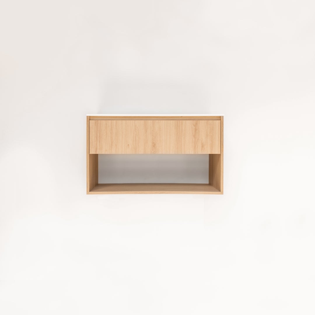 Kyah 1-Drawer with Shelf 900mm - Pure Oak - 1 Cut-Out
