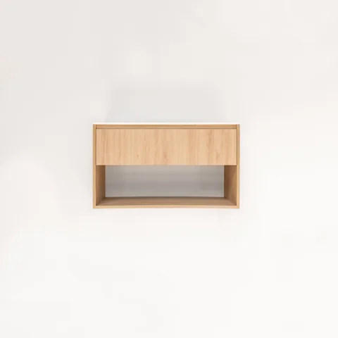 Kyah 1-Drawer with Shelf 900mm - Pure Oak - 1 Cut-Out