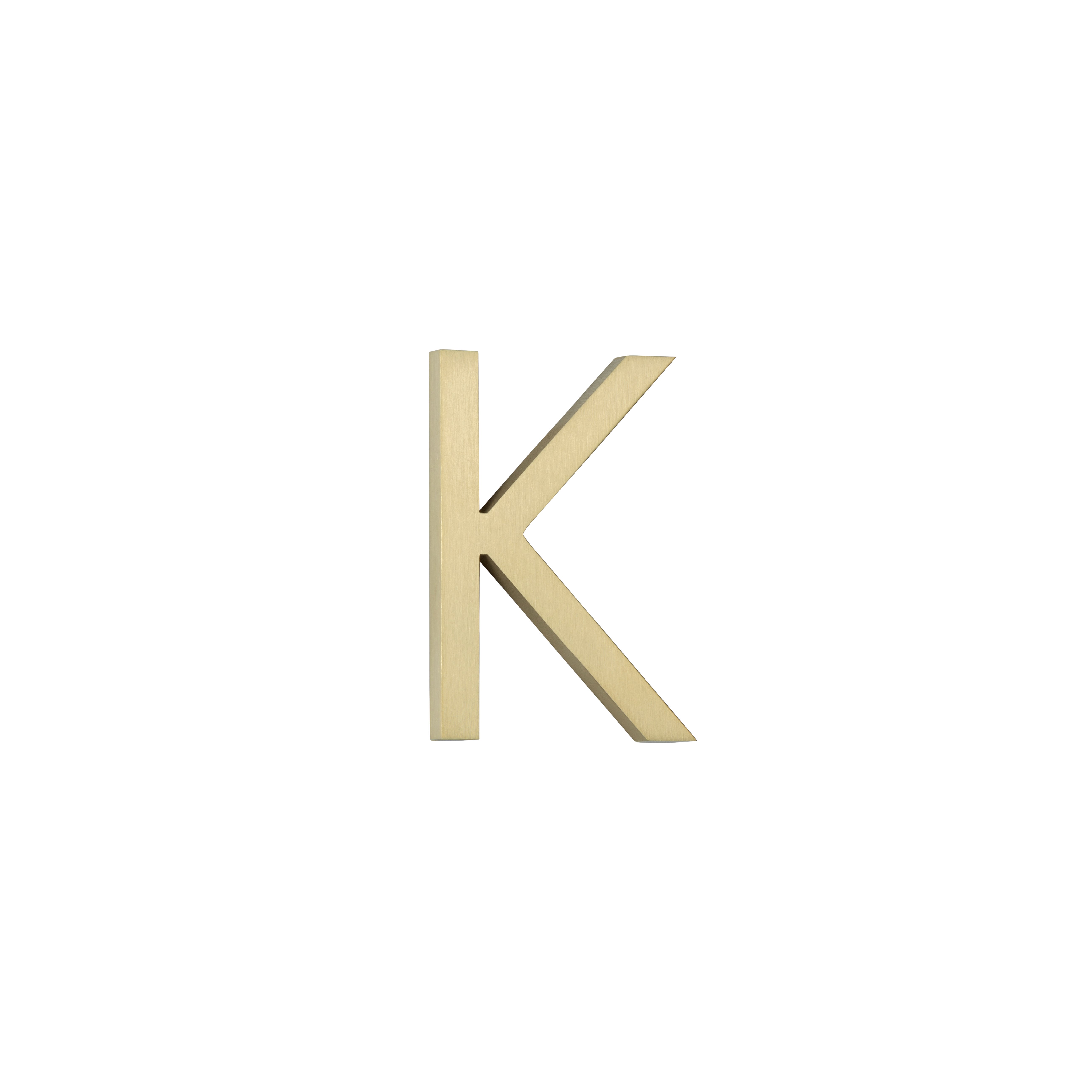 K Letter - 60mm - Brushed Brass