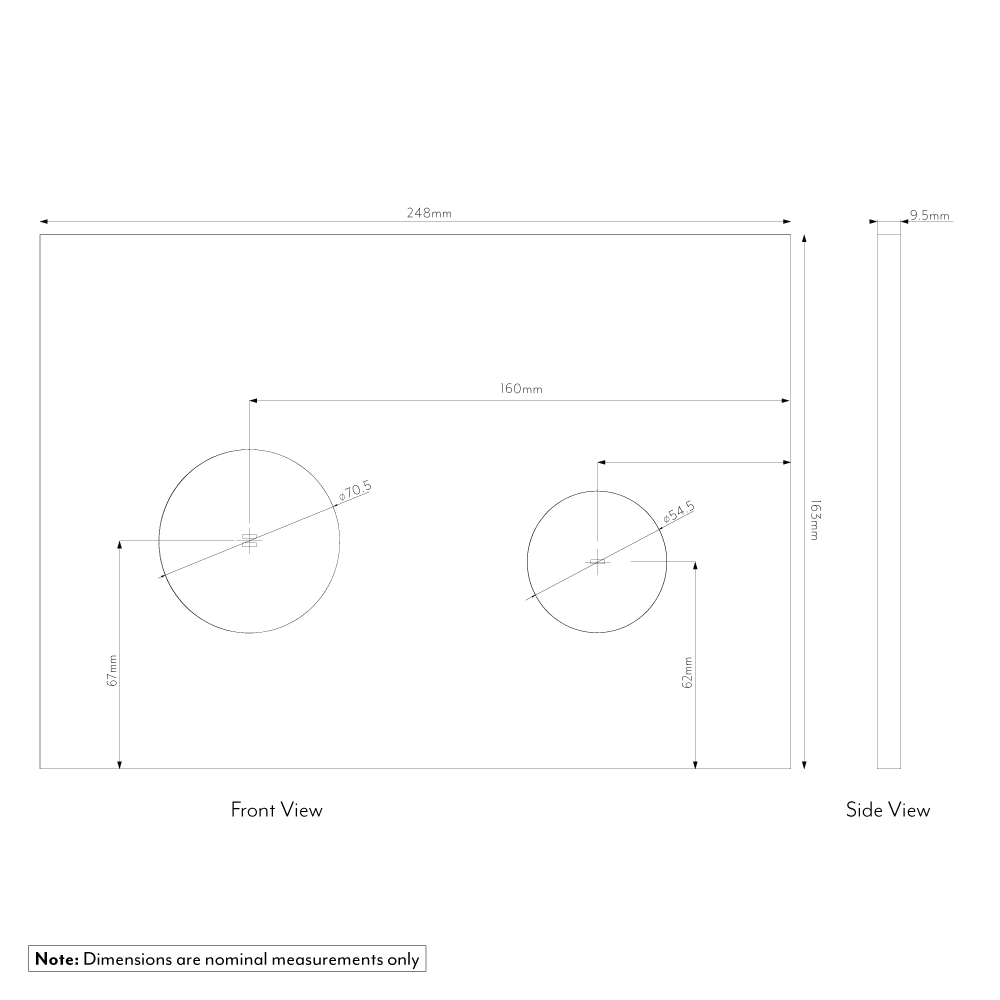 Zaaha Toilet Button Specifications