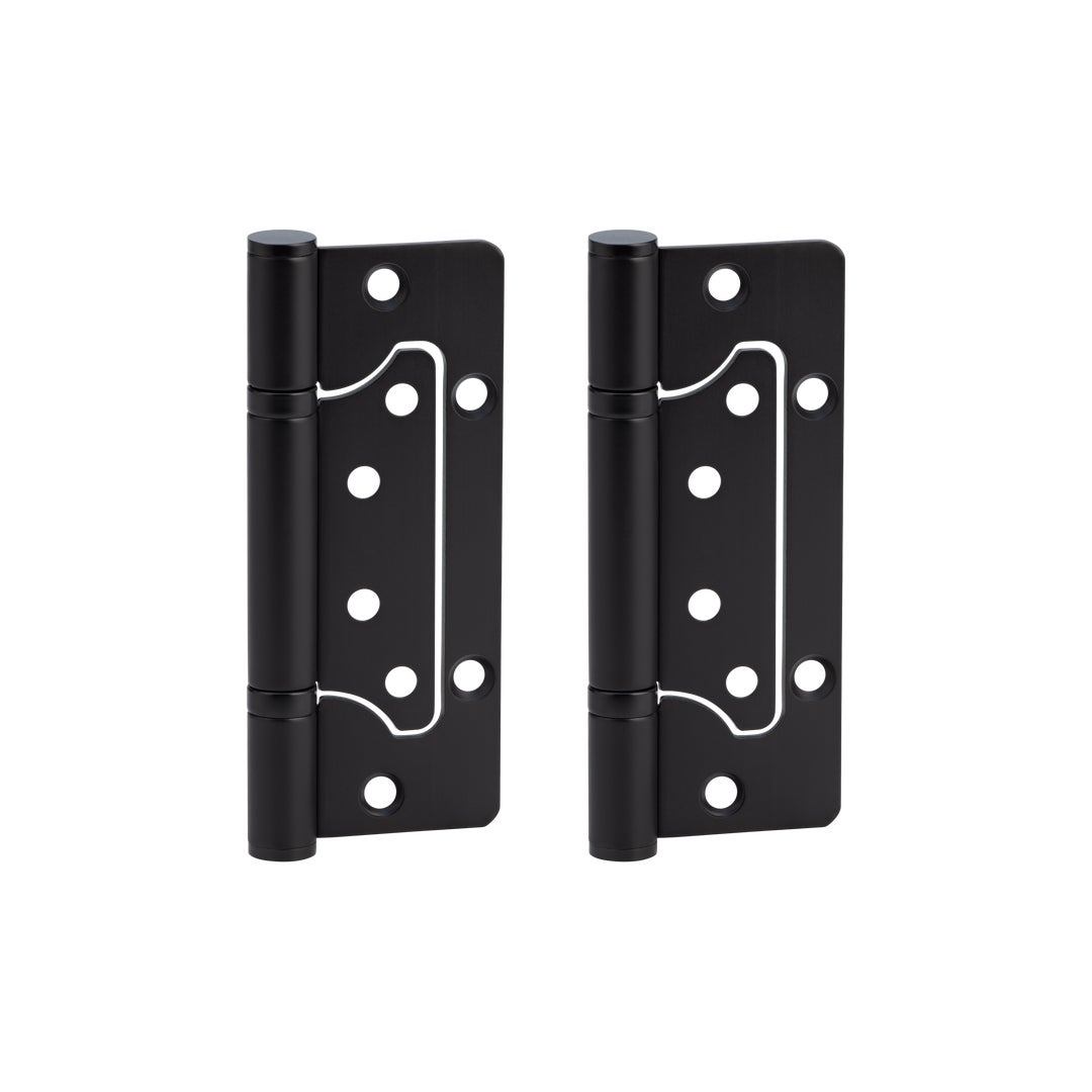 Ellis Flush Door Hinge Pair 130mm - Matte Black