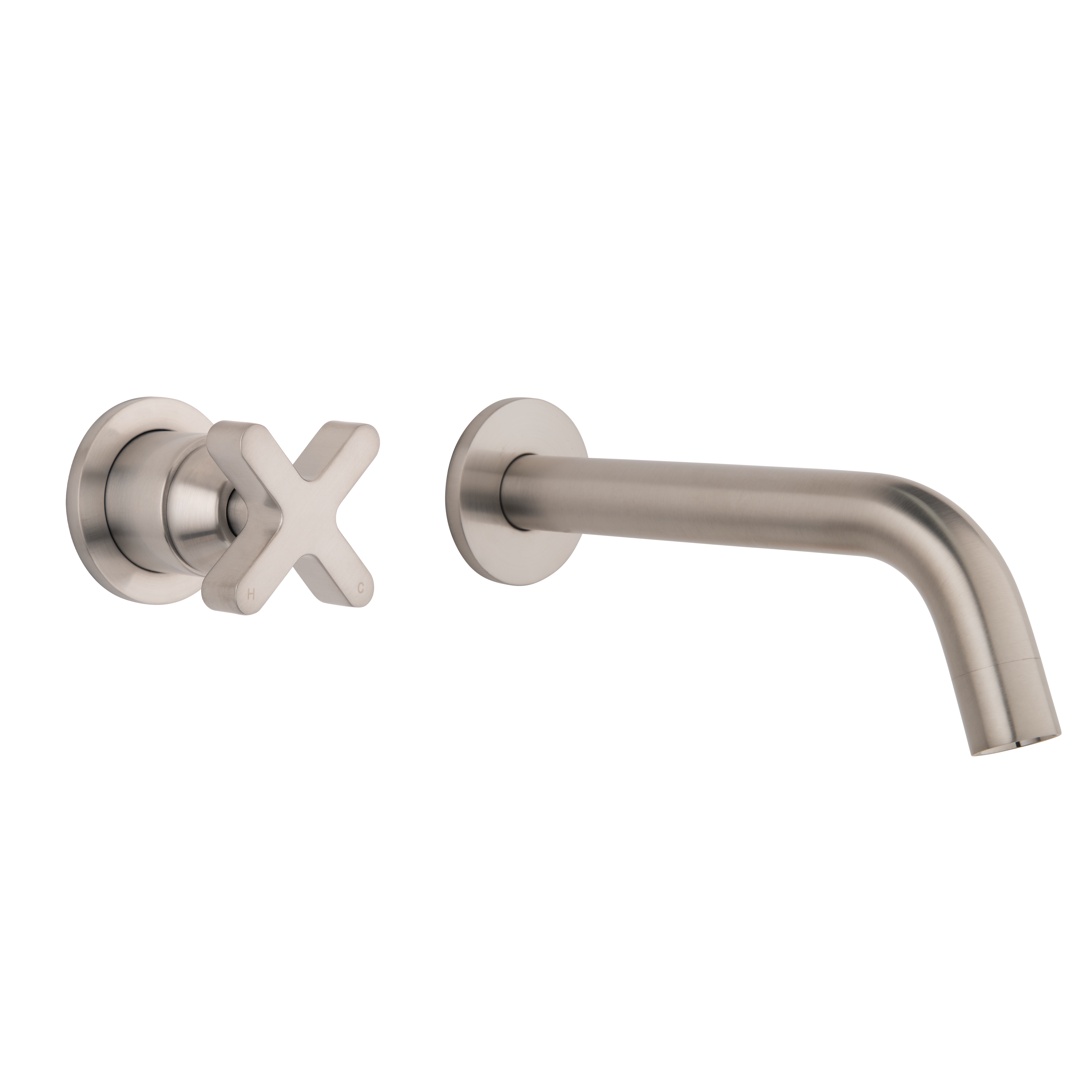 Cross Progressive Mixer & Spout Set - Brushed Nickel