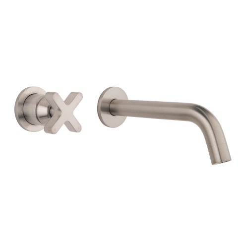Cross Progressive Mixer & Spout Set - Brushed Nickel