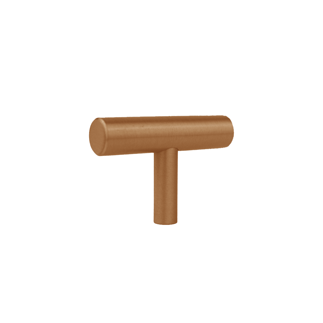 Tezra Cabinetry T Pull – Brushed Copper