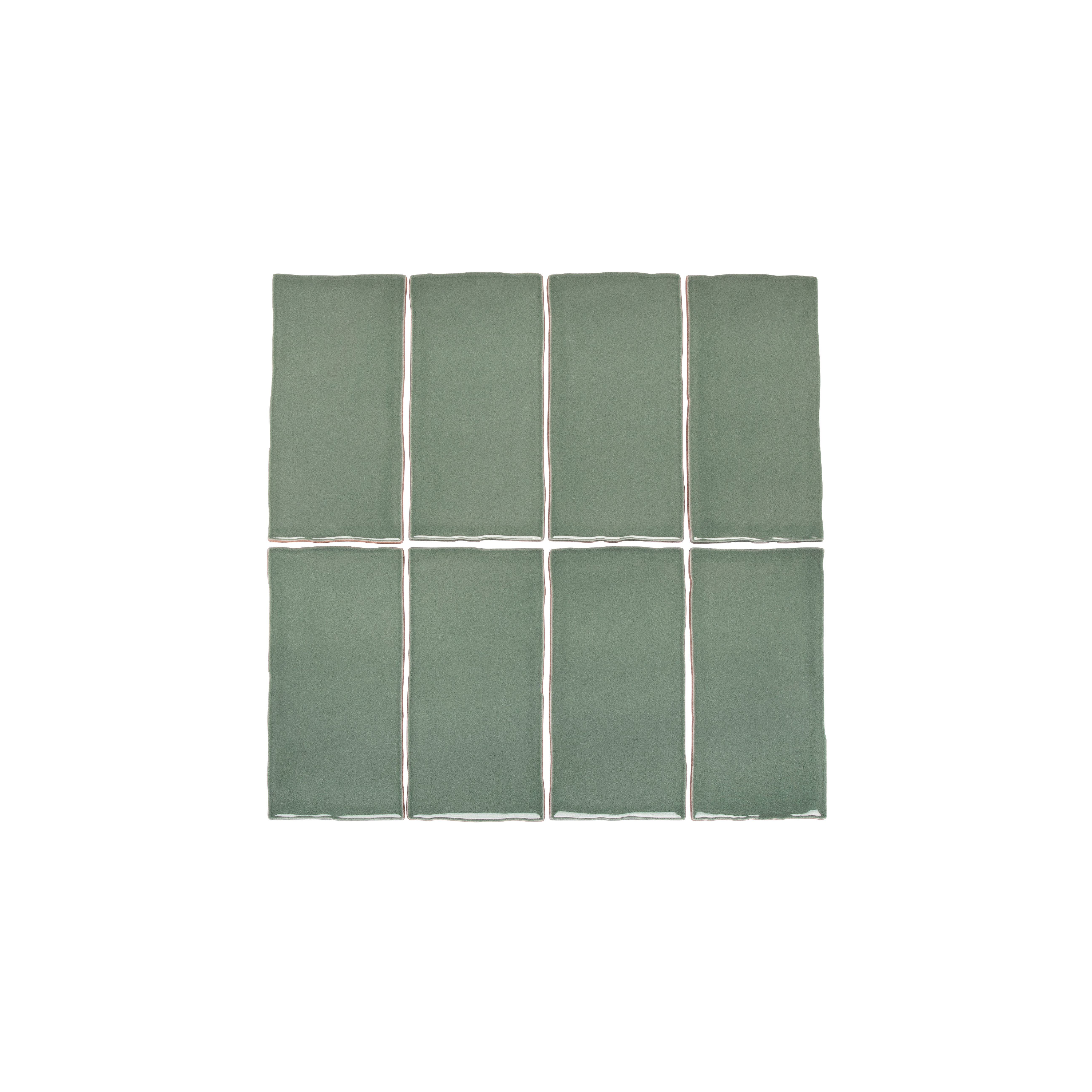 Tropea Natural Edge Rectangle Tile - Eucalyptus Green
