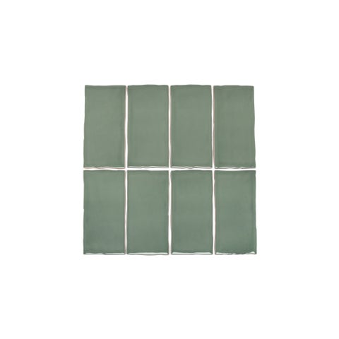 Tropea Natural Edge Rectangle Tile - Eucalyptus Green