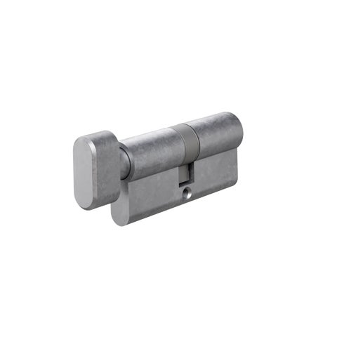 Euro Cylinder Single (Key/Turn) 70mm - Antique Steel