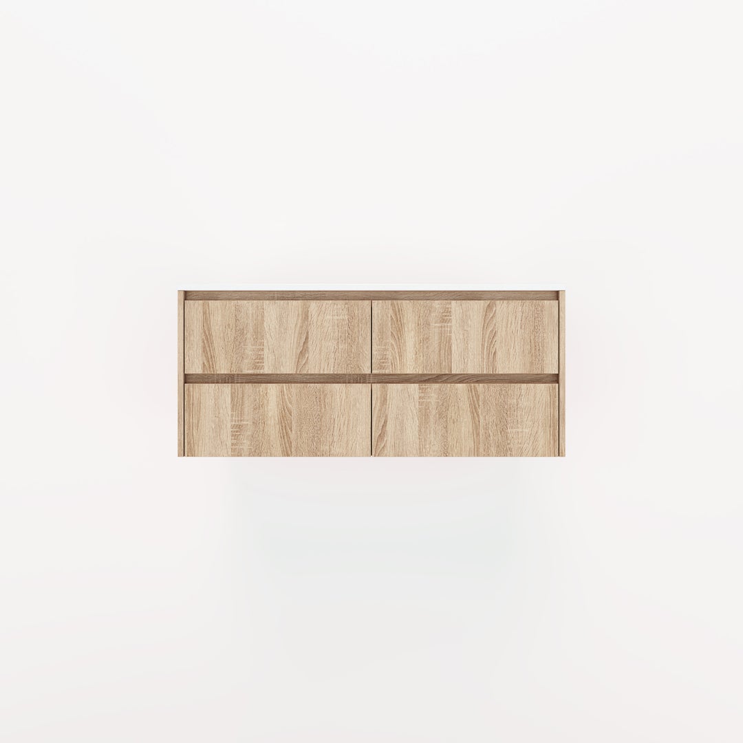 Addison 4-Drawer 1164mm - White Ash Oak - 1 Cut-Out