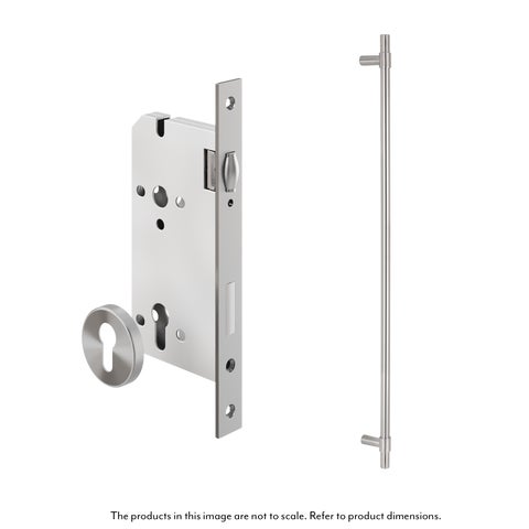 Modi Adjustable Entry Door Pull & Lock Set 900mm - Stainless Steel