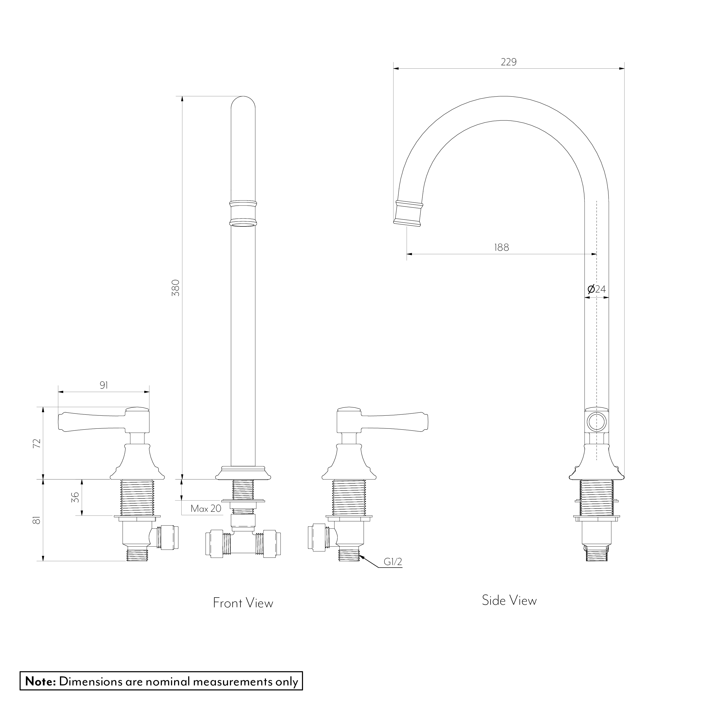 KINGSLEY Bench Mounted Assembly set SPEC
