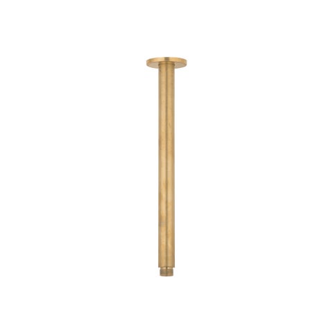 Shower Dropper Round 300mm - Tumbled Aged Brass