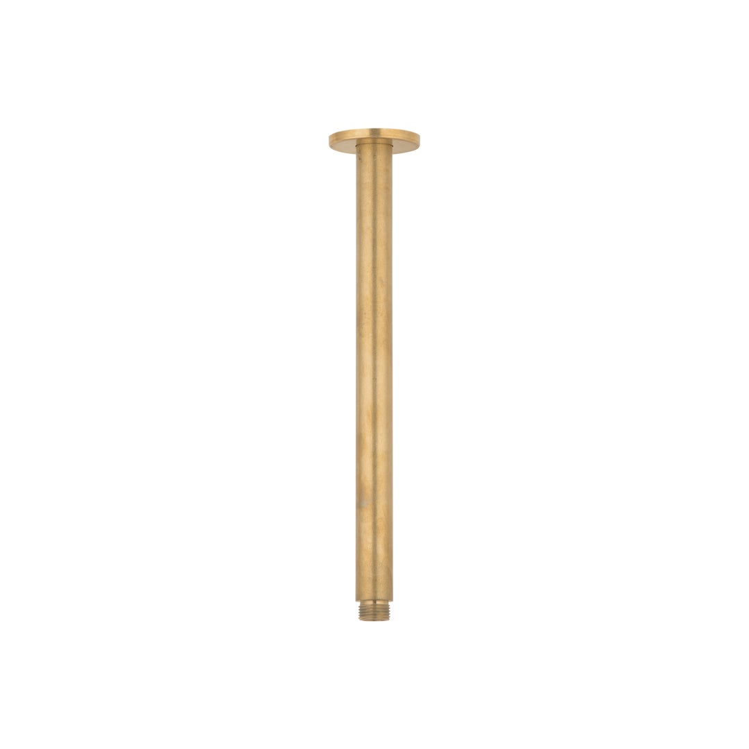 Shower Dropper Round 300mm - Tumbled Aged Brass
