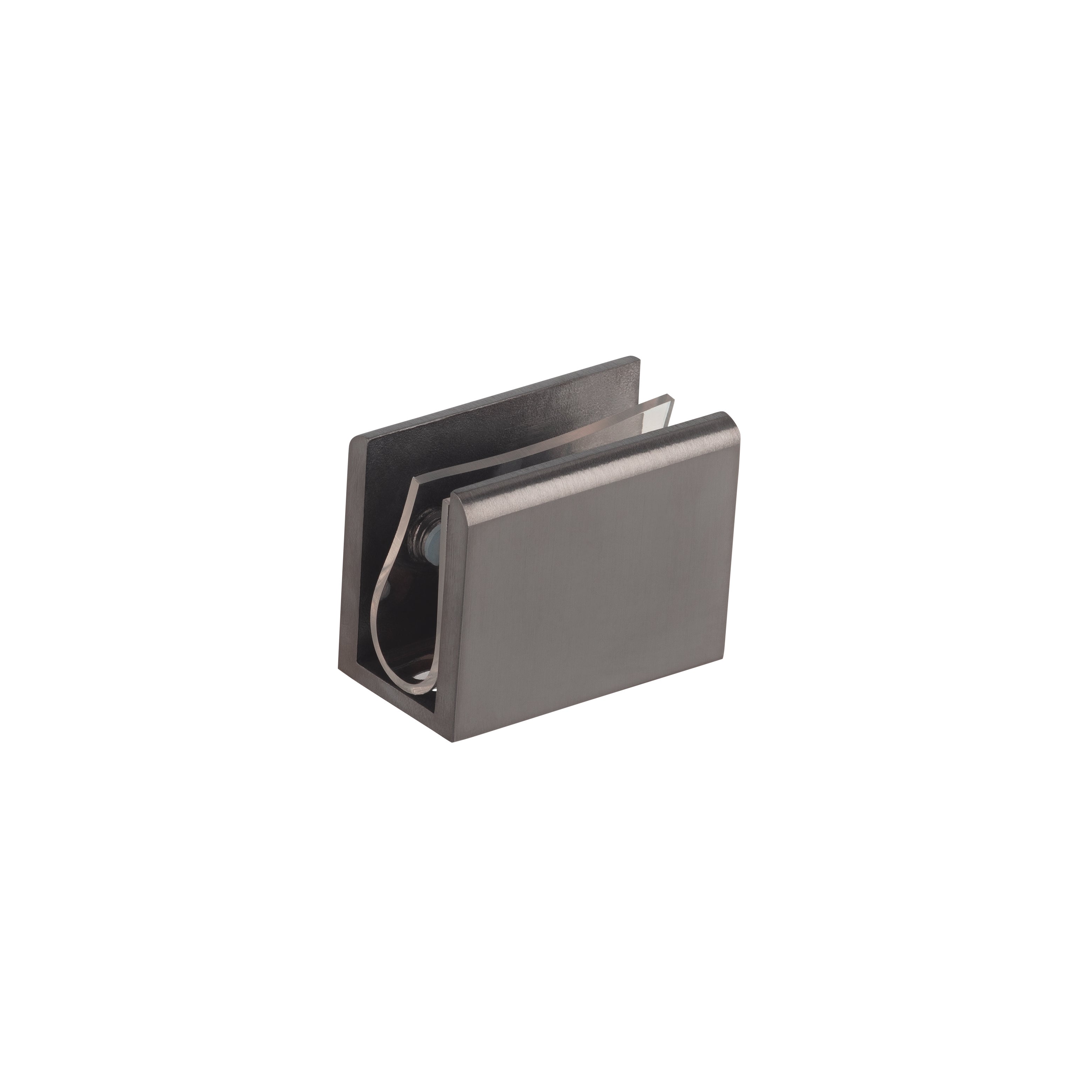 Pius Glass Panel Clip 12mm - Brushed Gunmetal