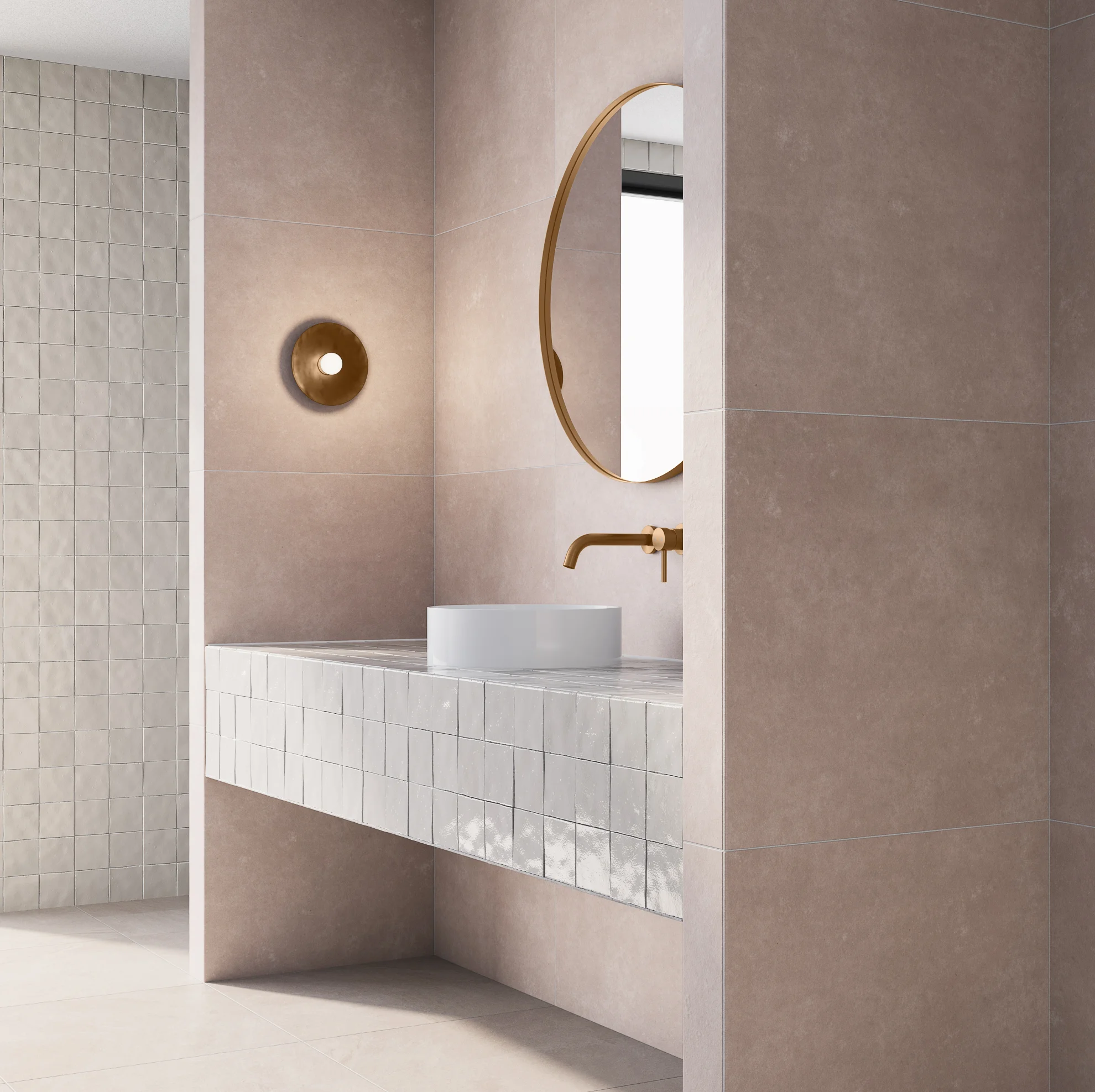 Tiles largeFormat Round02 Arezzo Beige 600x600 02