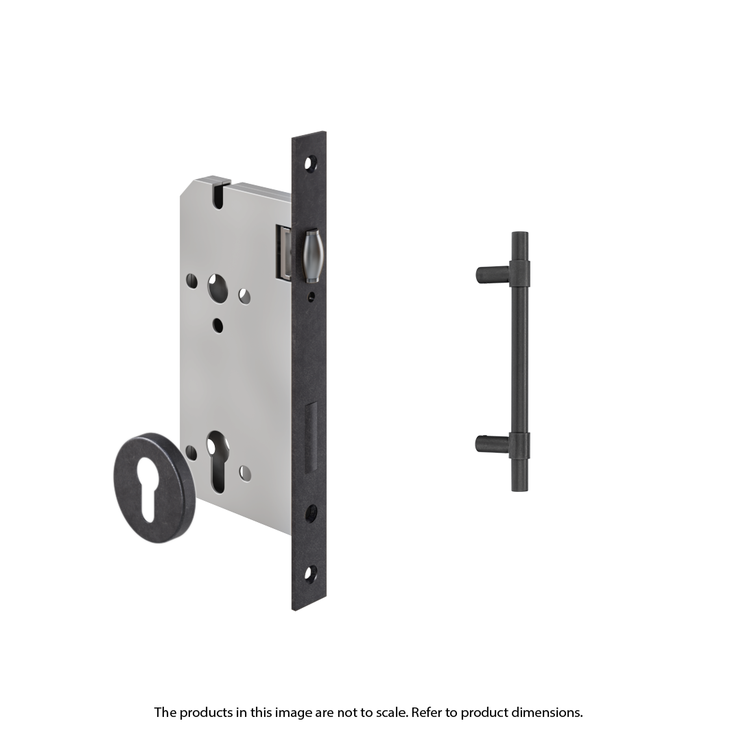 Modi Adjustable Entry Door Pull & Lock Set 300mm - Antique Slate