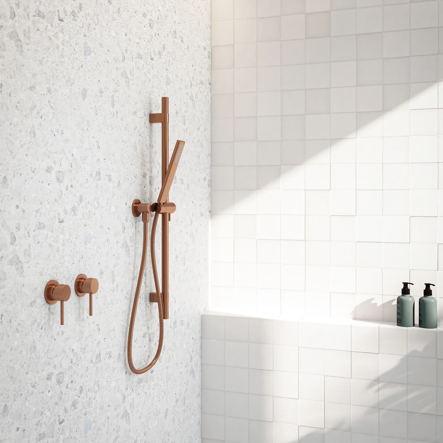 ElysianAdjustableShowerRail SideOn Copper