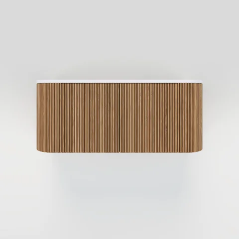Kairi Curved Fluted Single Vanity 1164mm - Oak Timber