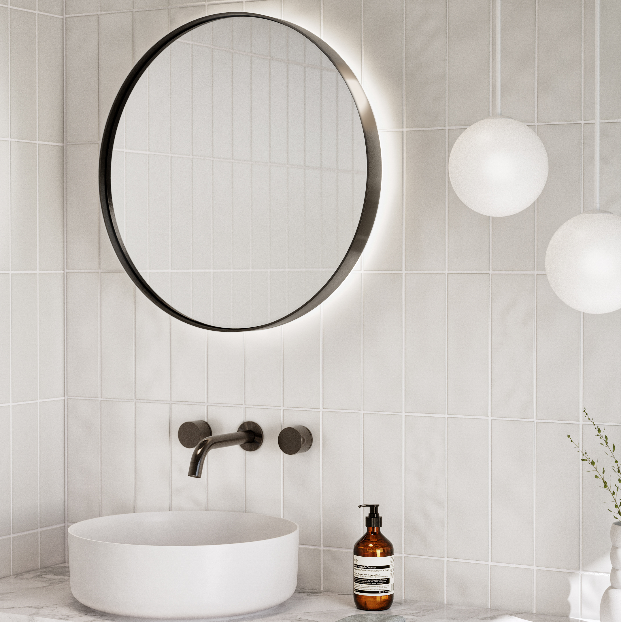 Saanti Handmade Led Mirror 600mm GM side