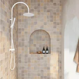 Elysian gooseneck Shower White 02