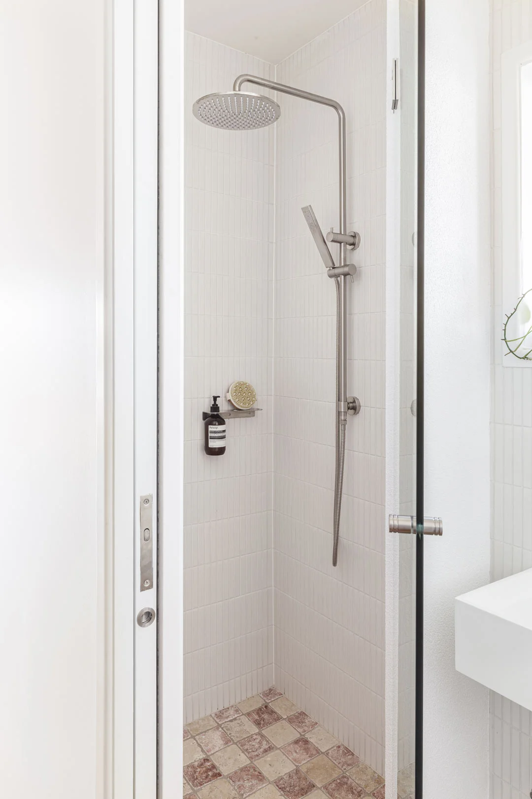 Brushed-Nickel-Shower-Rail-Set