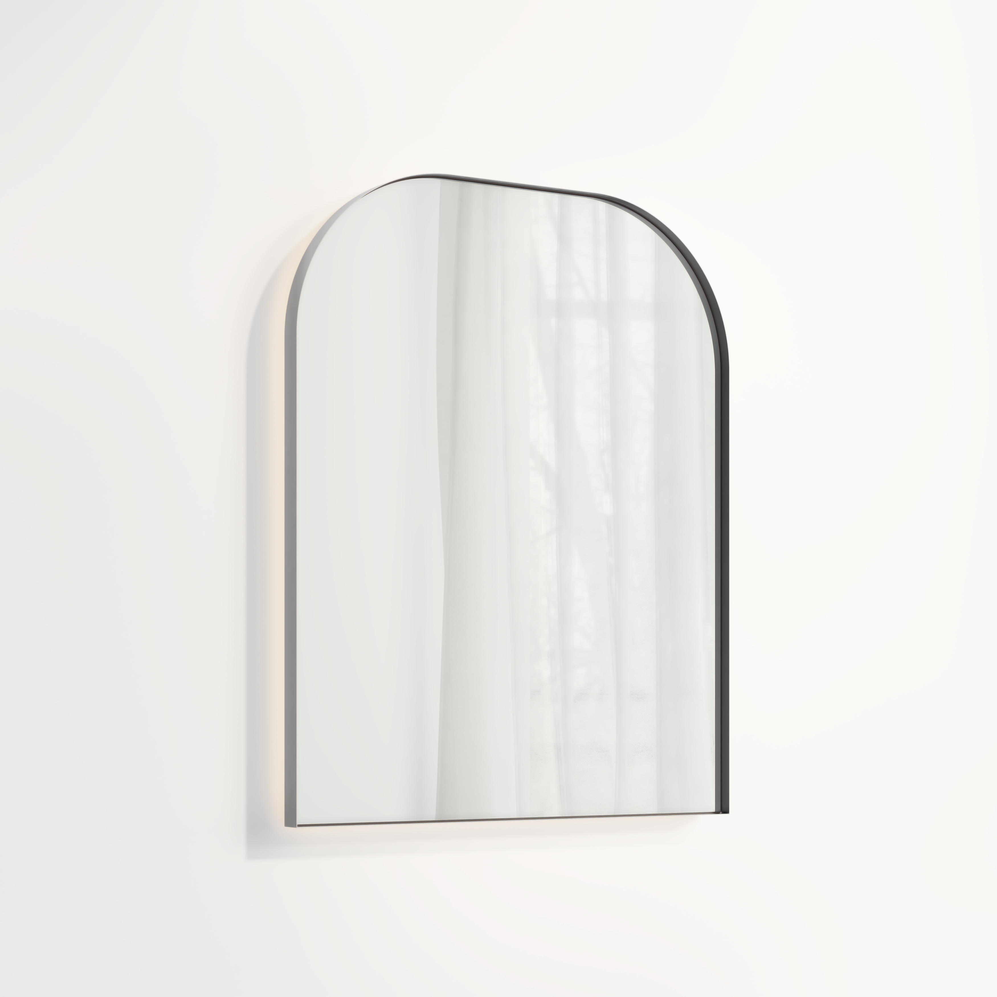 Arch Wall Mirror LED 600 x 750mm - Brushed Gunmetal