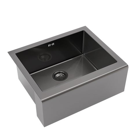 Belfast Butler Sink - Brushed Gunmetal (Overflow)