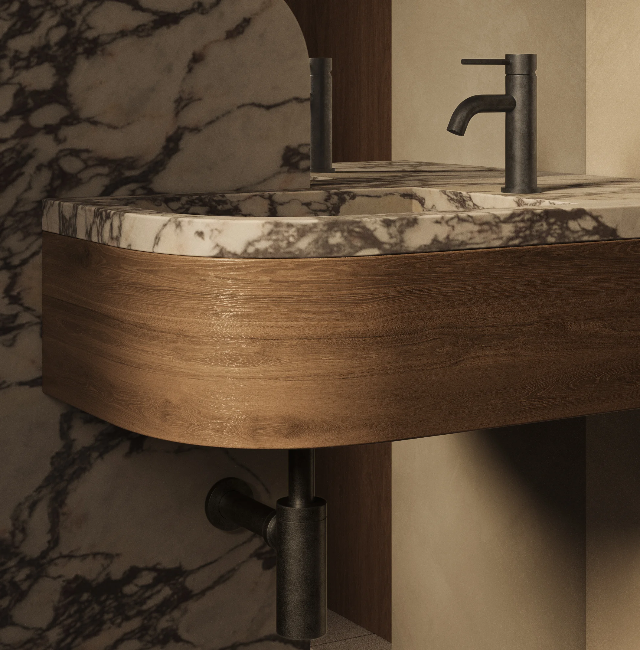 Antique Powder%20Room Vanity-Elysian%20Basin%20Mixer Slate