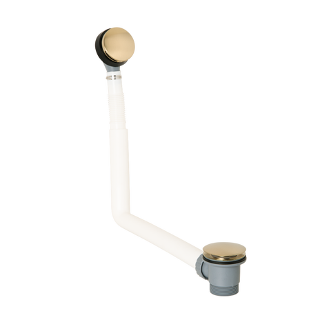 Click Clack Bath Waste with Overflow - Brushed Brass