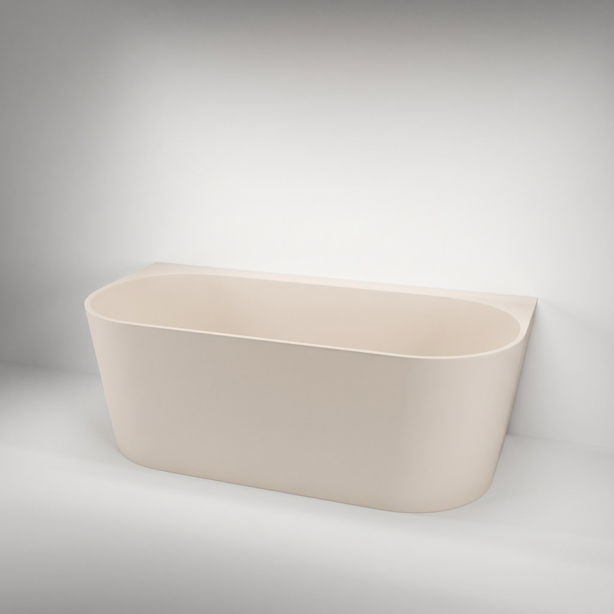 Azul Acrylic Back-to-Wall Freestanding Bath - Almond 1650mm