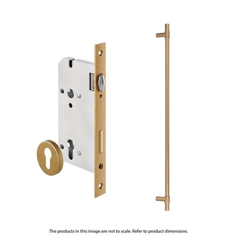 Modi Adjustable Entry Door Pull & Lock Set 900mm - Antique Aurum