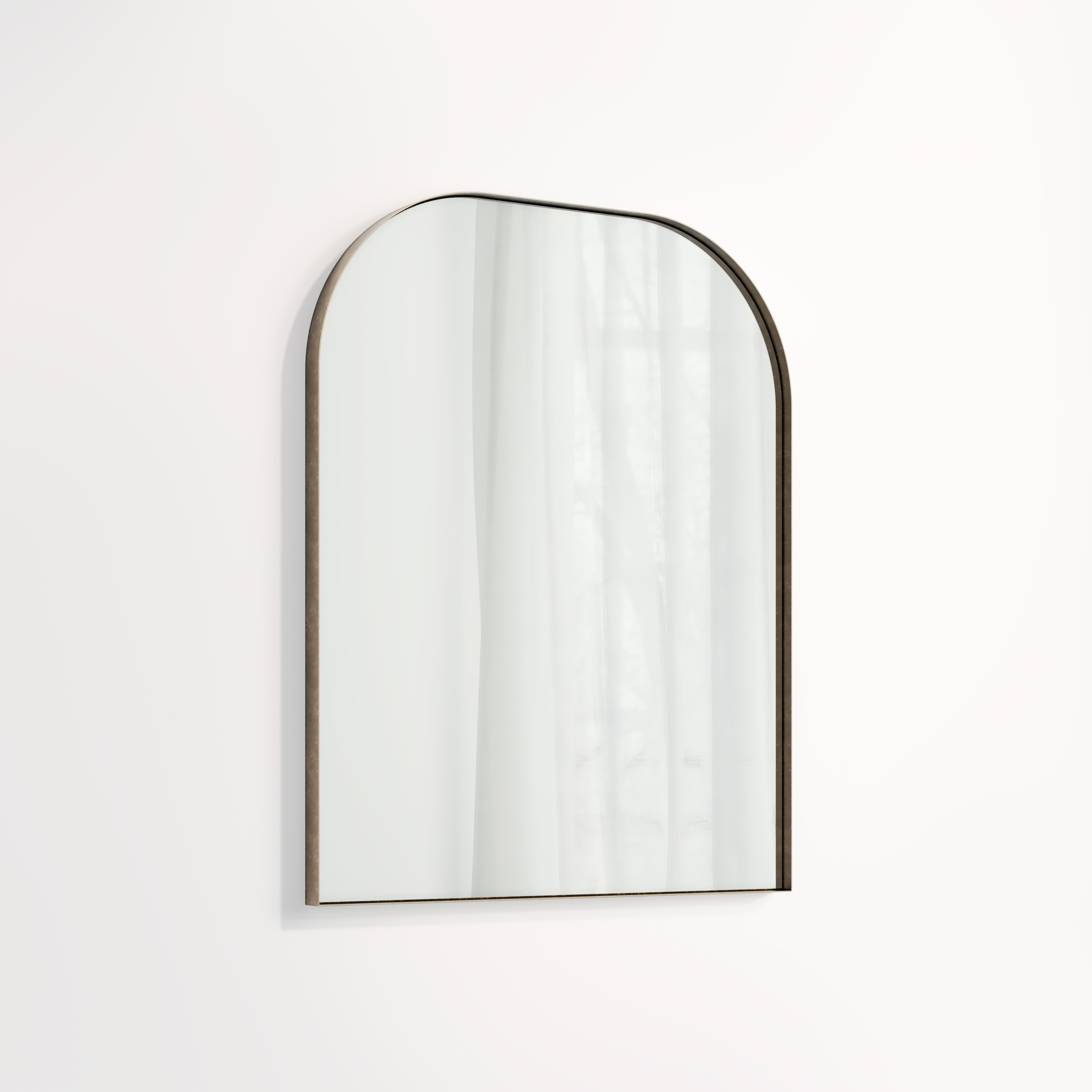 Arch Wall Mirror 600 x 750mm - Tumbled Aged Brass