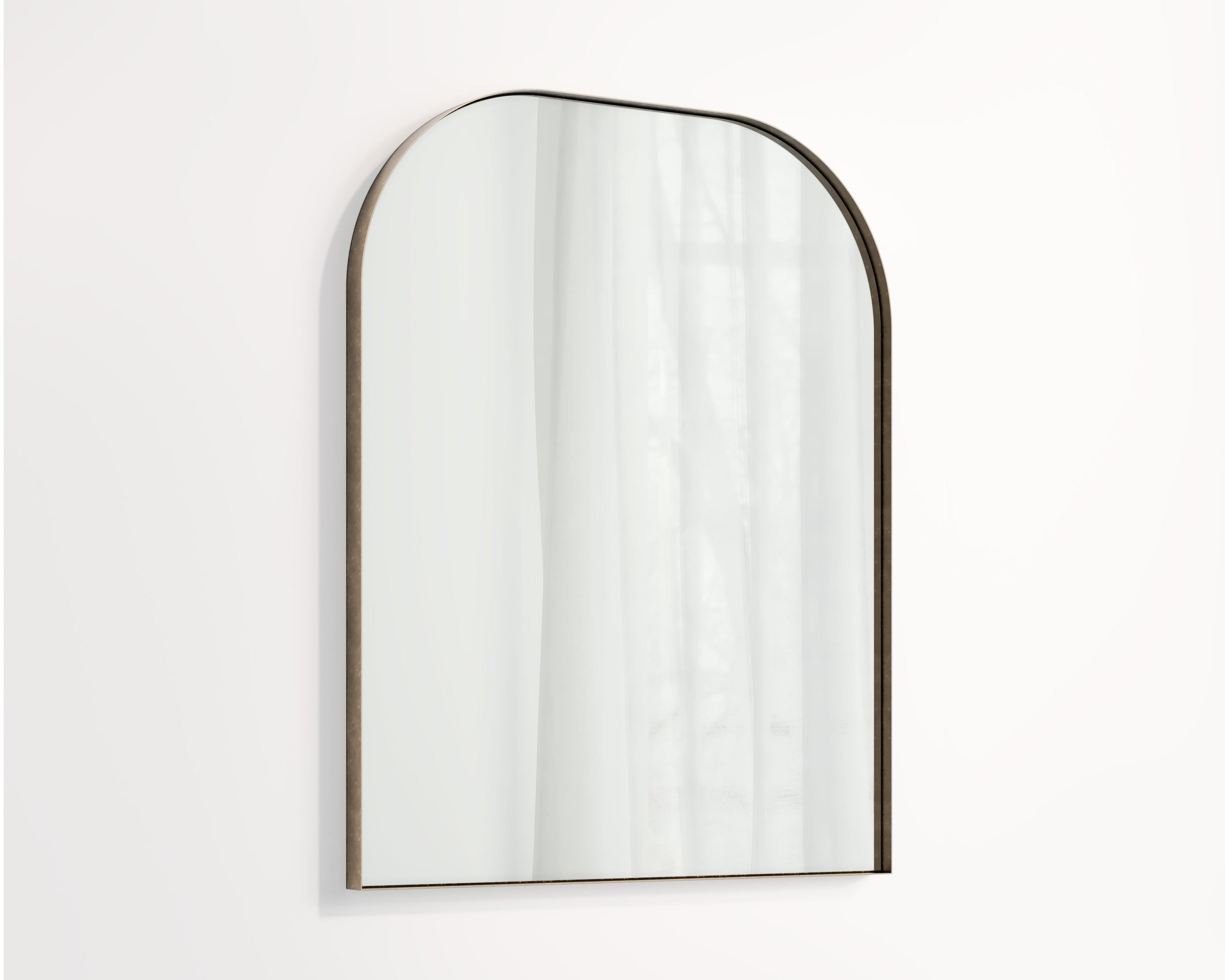 Arch Wall Mirror 600 x 750mm - Tumbled Aged Brass