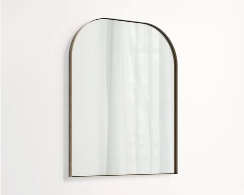 Arch Wall Mirror 600 x 750mm - Tumbled Aged Brass