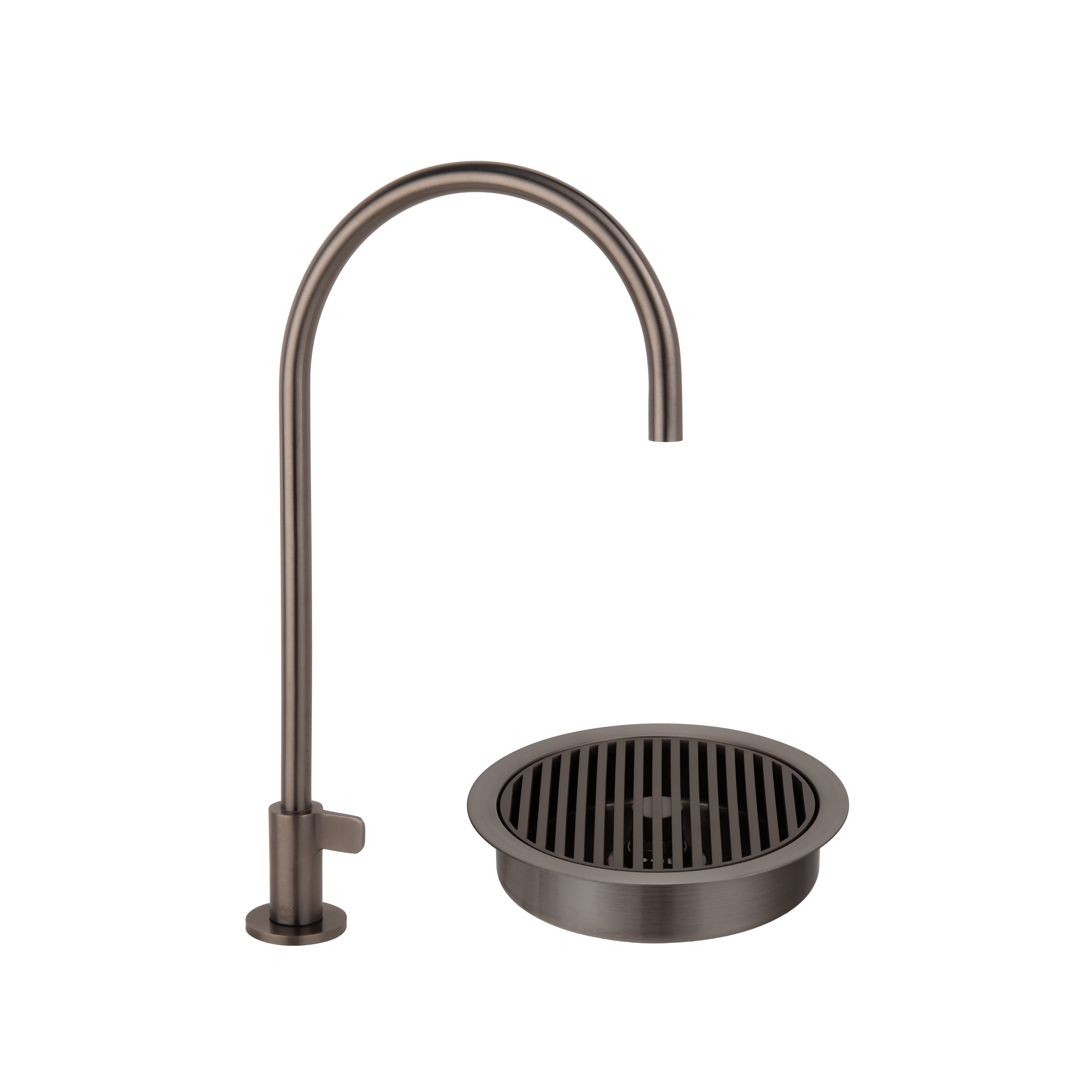 Mini Water Filter Tap with Font Drain - Brushed Gunmetal