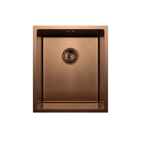 Ohelu Single Sink 380mm - Brushed Copper (Overflow)