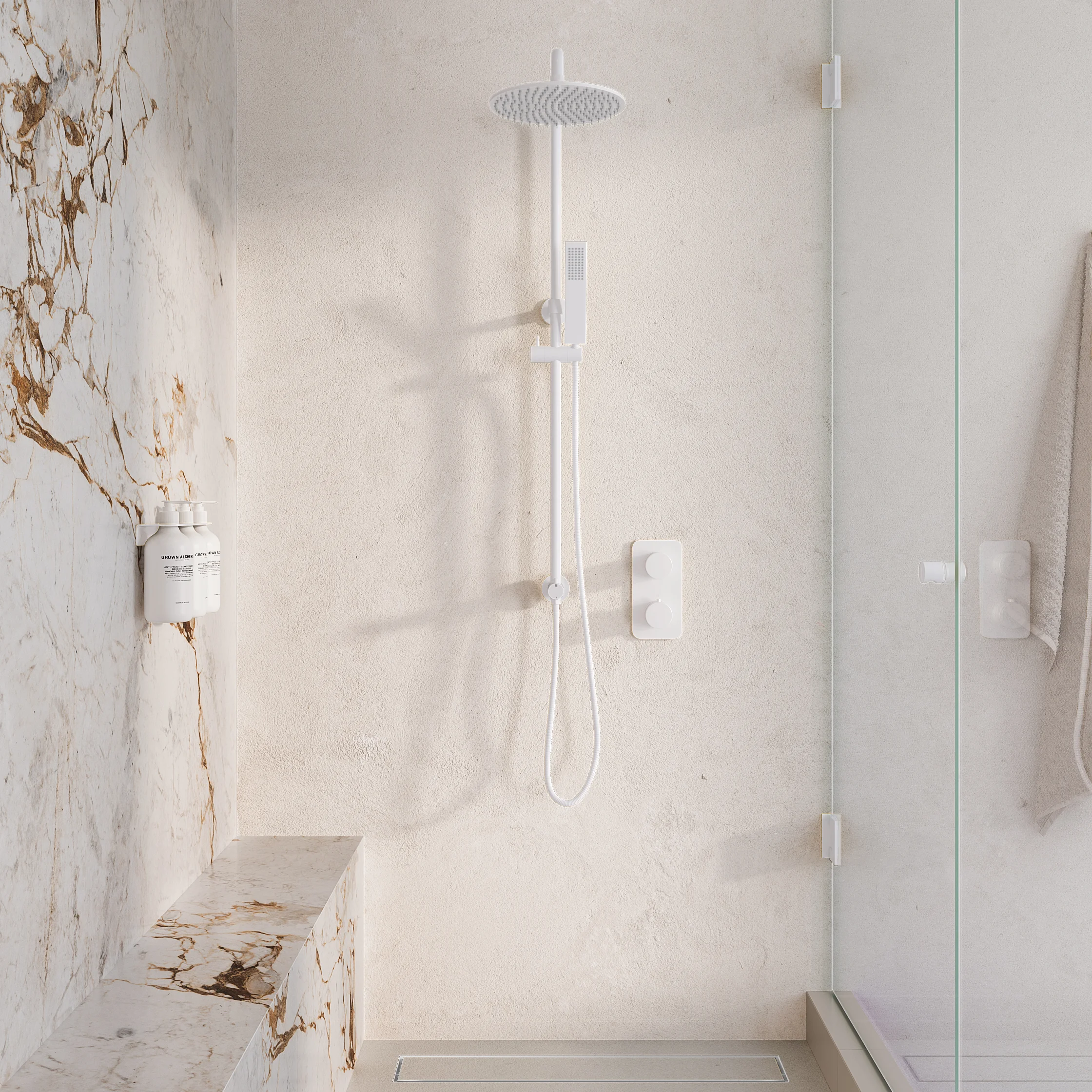 Milani Thermostatic Shower Mixers Insetting HiRes View01 WH