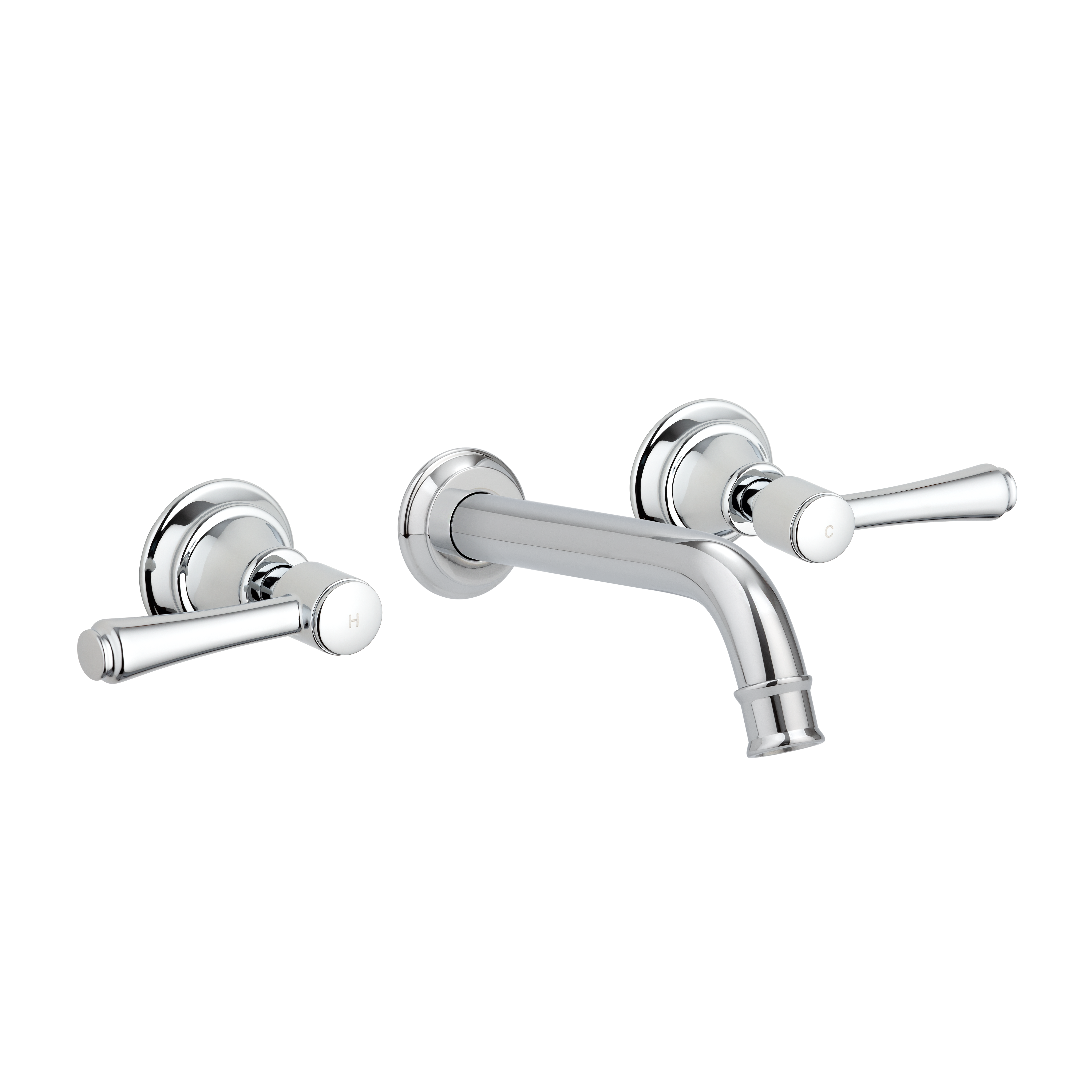 Kingsley Assembly Taps & Spout Set - Chrome