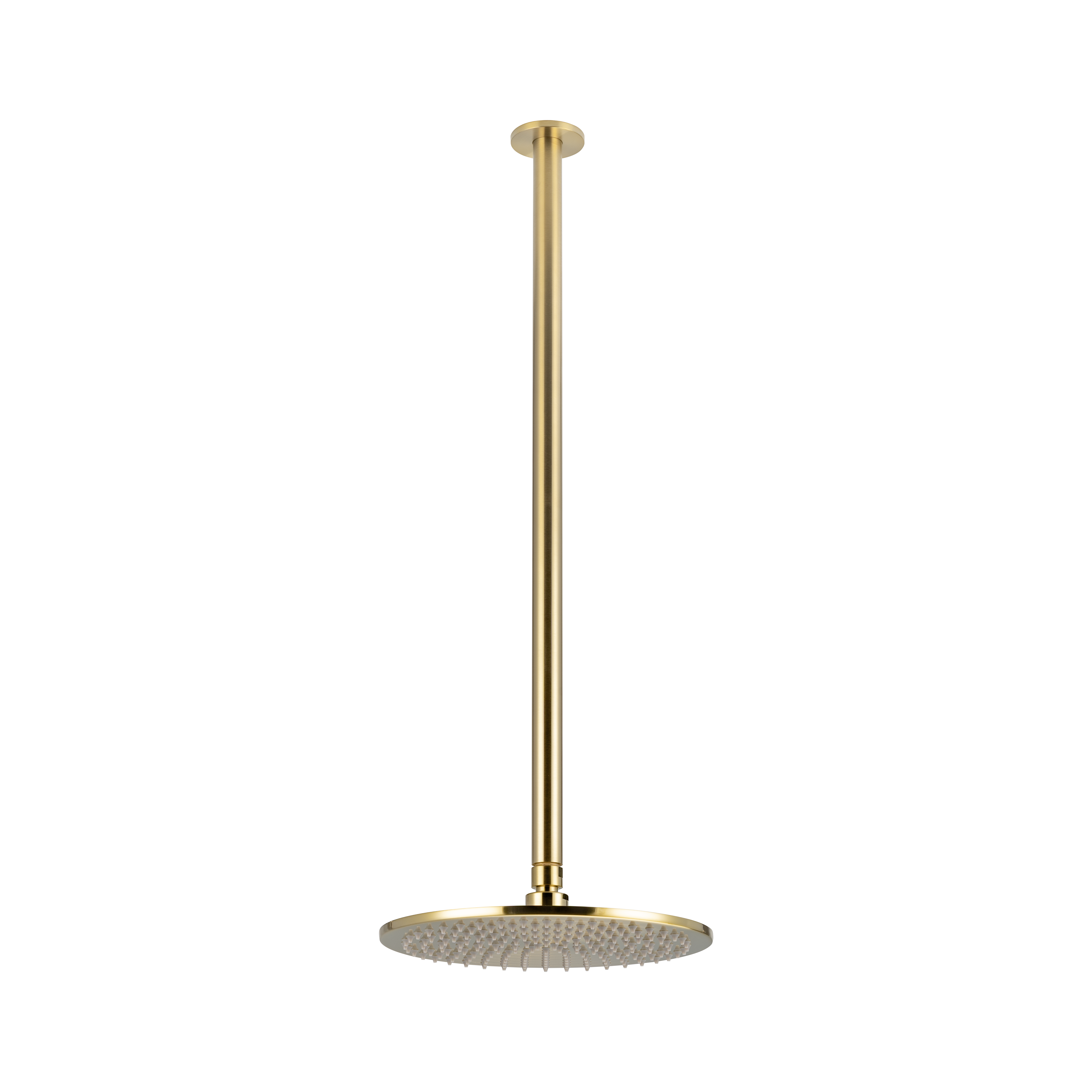 Shower Dropper Extended Round 600mm & Head Set - Brushed Brass